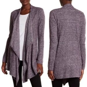 BAREFOOT DREAMS Bamboo Chic Lite Size L/XL Purple  Open Front Long Cardigan